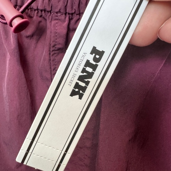 PINK Victoria's Secret Satin Parachute Cargo Pants Burgundy - Picture 8 of 15